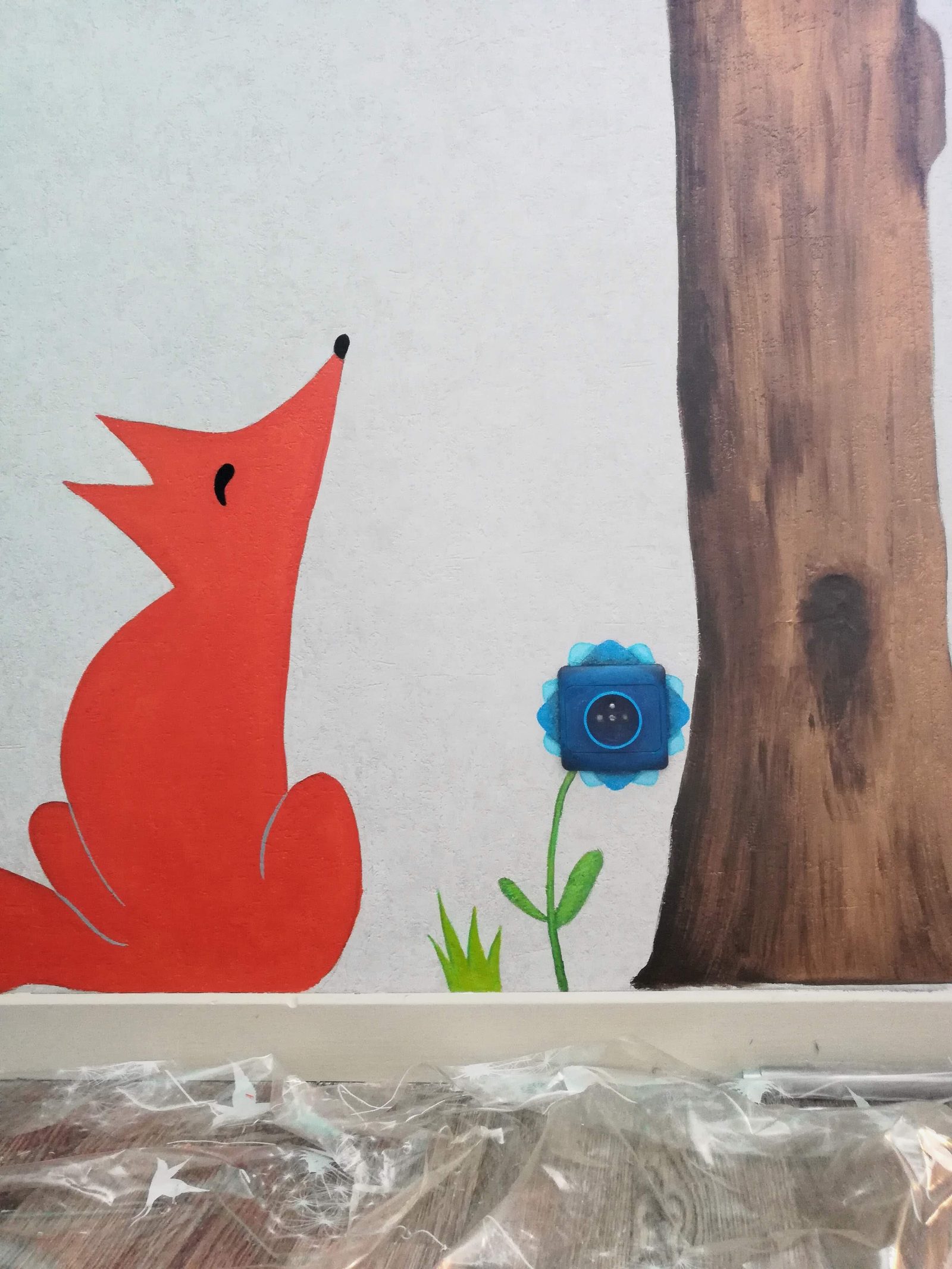 Détail d'un renard peint